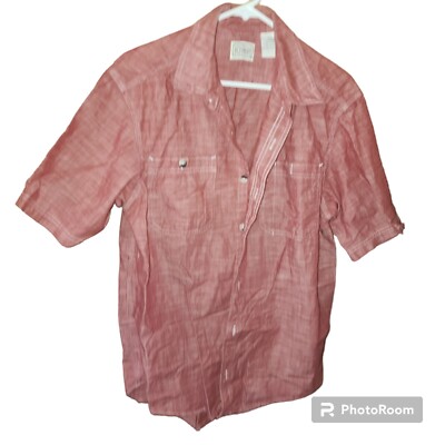Schmidt Workwear Men's M Button-Up Short Sleeve Pockets 100% Cotton
