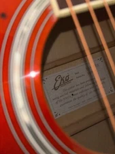 Blood Orange/black eko acoustic guitar 6 string used