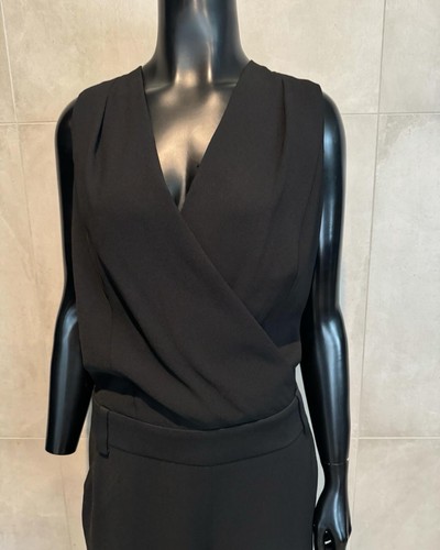 Cue Tux Style Jumpsuit Black Size 14 - Picture 2 of 8