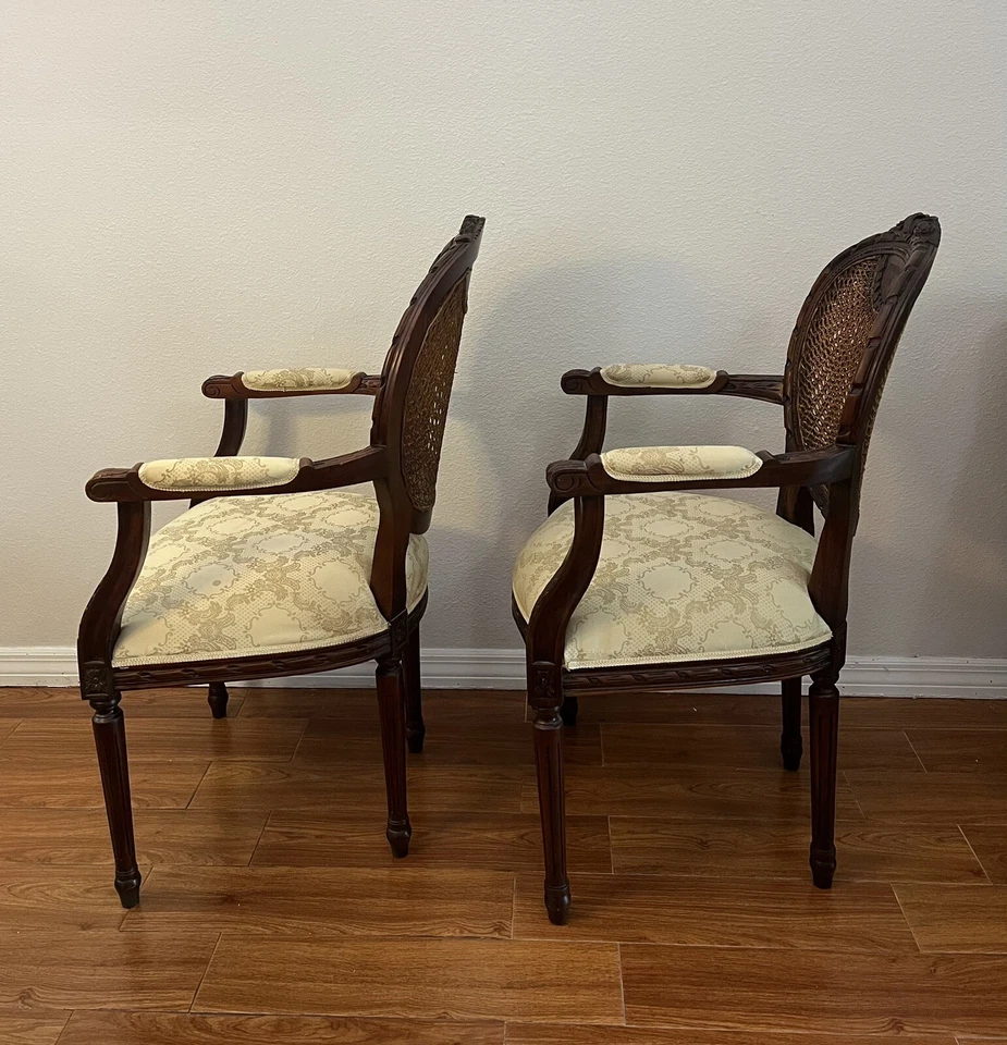 2 SILLA CAPITÁN LOUIS XVI CON BRAZOS Y RESPALDO BASTÓN Foto 2 de 4