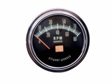 Vintage 60s Stewart Warner Tachometer 8000 Rpm Blue Line Tach 429370 1965 Date
