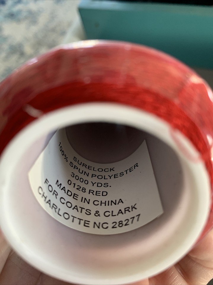 SURELOCK Overlock Machine THREAD, Lot of 2, 3000 Yards Each, RED 0128 ...