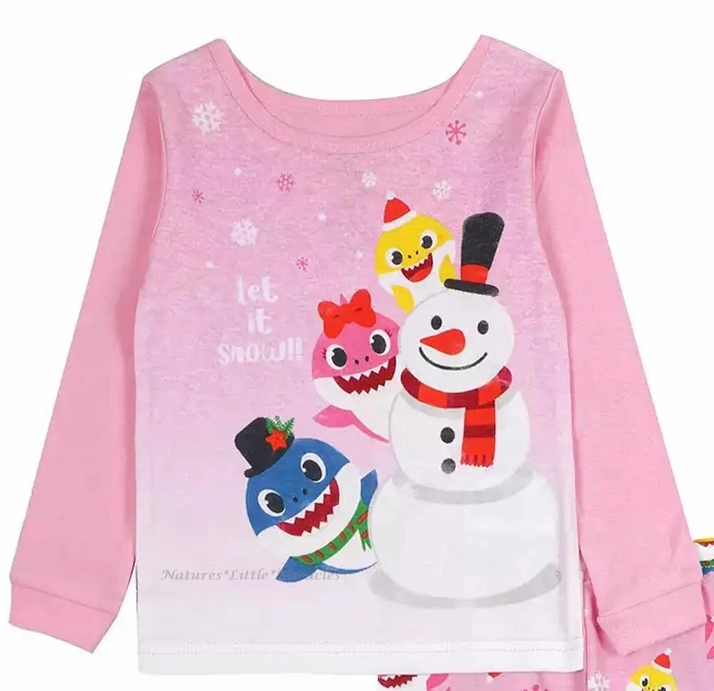 Baby Shark 2-piece Baby Boy/Girl Christmas Cotton Tee and Allover Pants Set