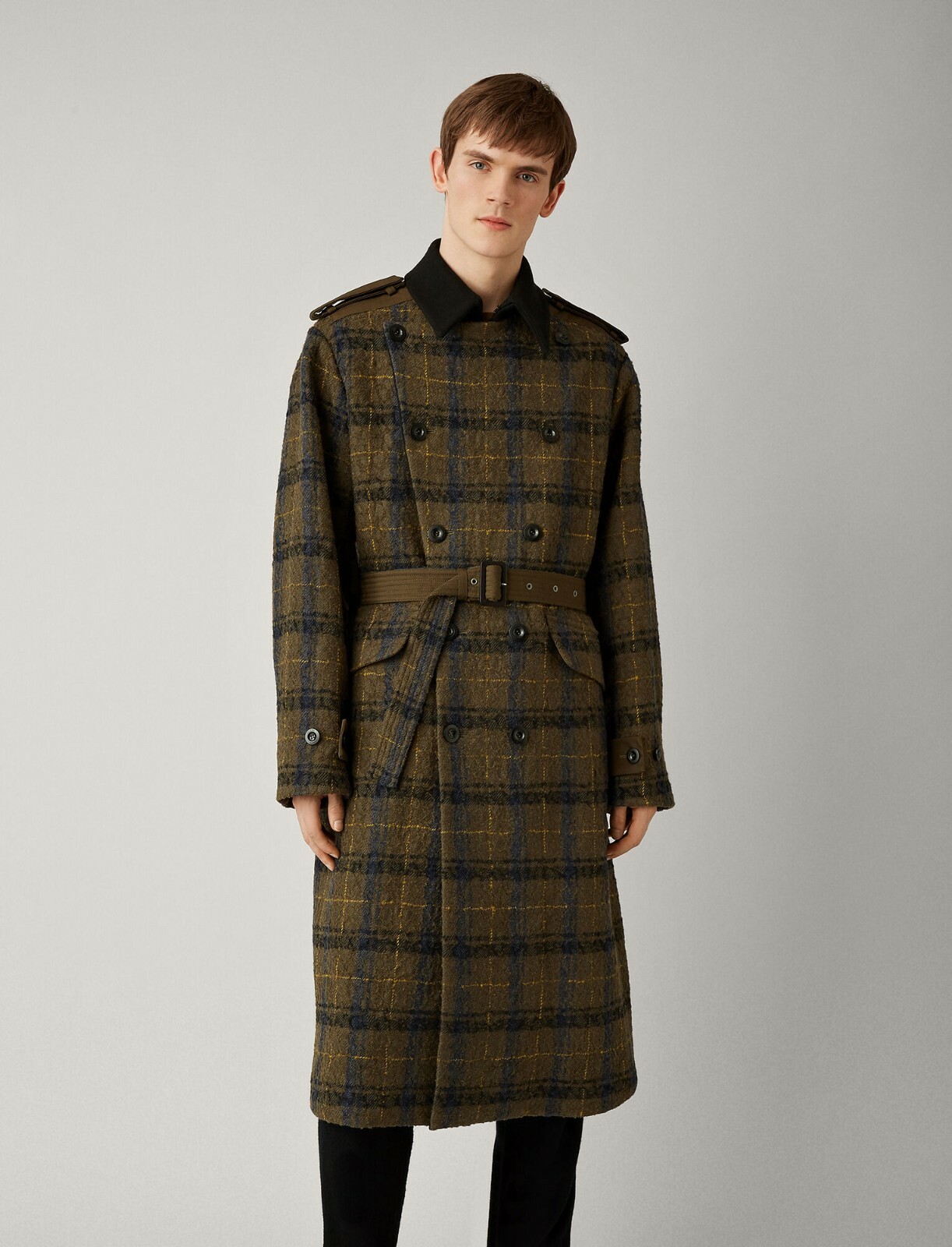 Todayful encollar Check Coat-