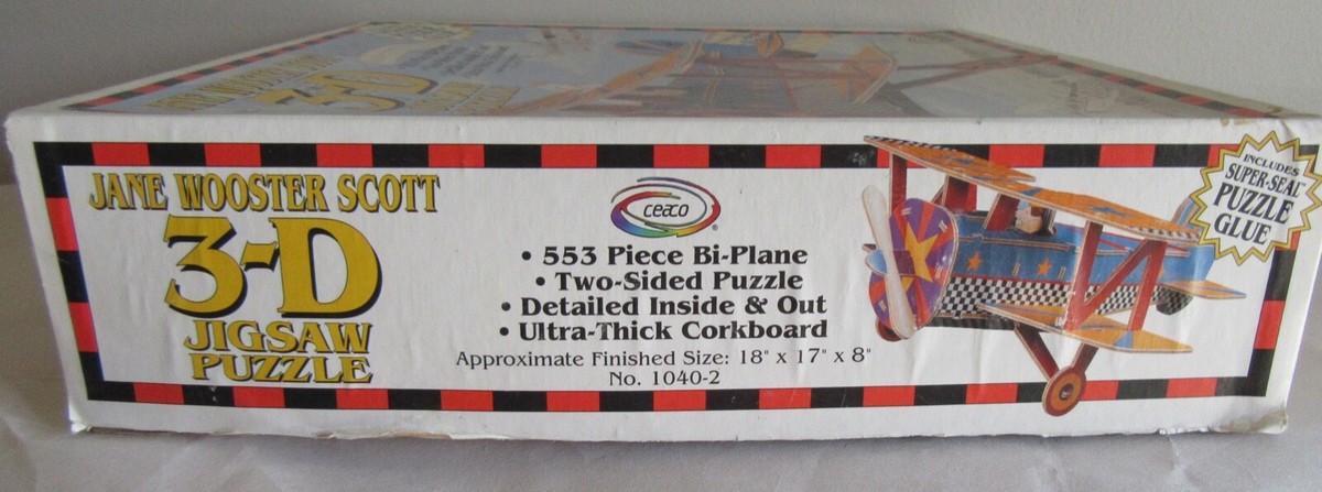 1996 Ceaco Jane Wooster Scott 553 Pcs Bi-Plane 2-Sided Jigsaw