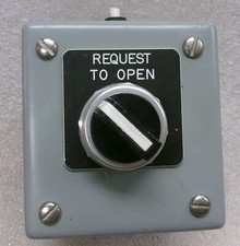 "REQUEST TO OPEN" 2-position Allen Bradley Switch in Hoffman Enclosure #T1080A