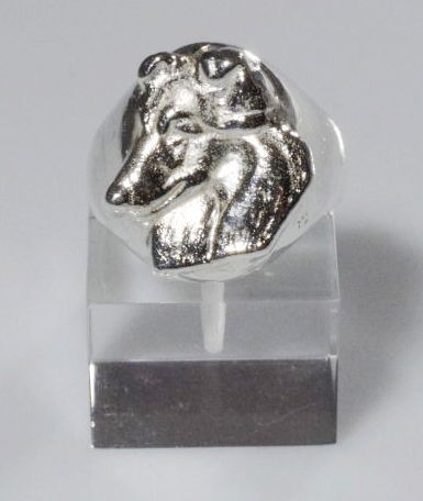 GroßEr Chevalier-Ring Mit Collie In 925 Silber Luce-image