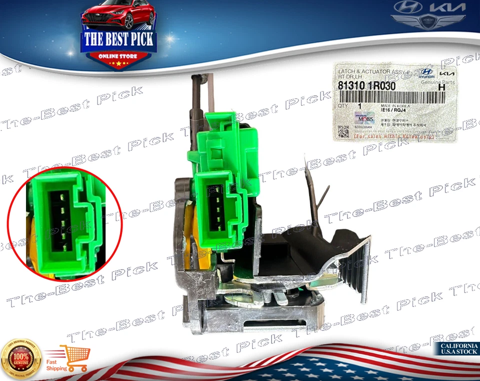 ⭐GENUINO⭐ Actuador Cerradura Puerta DELANTERO IZQUIERDO CONDUCTOR 12-17 Hyundai Accent 813101R030 Foto 4 de 4