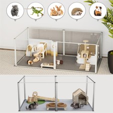 Kleintierstall Hasenstall kaninchenstall Kleintierkäfig Acryl+Alu Hamsterkäfig