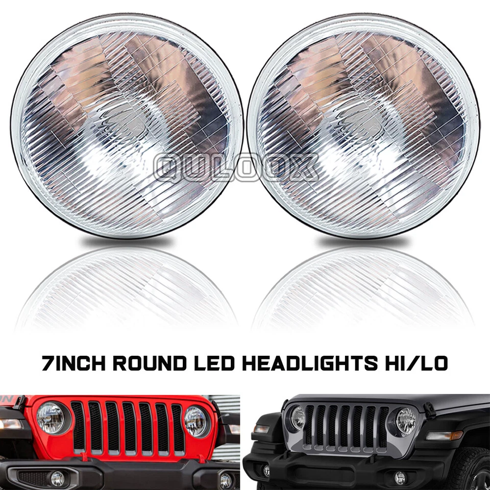 For Buick Skylark 1975-1979 Pair 7" inch Round LED Headlights DRL High Low Beam Foto 4 de 4