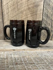 CORONA BEER KEG DARK AMBER DOUBLE SIDED BEER MUGS Check Pics RARE Unique Color