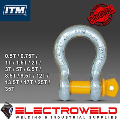 ITM 500Kg Bow Shackle Yellow Pin Screw Lifting Hoist Rigging Anchor TM9220-00506