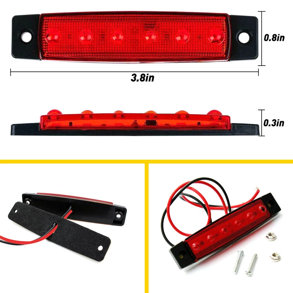 10PCS Red LED For Rock Lights Jeep Offroad Boat Truck UTV ATV RV Underbody Lamp - Image 3 of 4