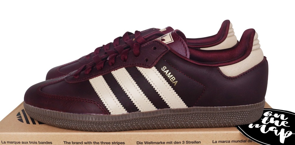 Adidas Samba OG Maroon Burgundy Crystal Sand Beige UK 3 4 5 6 7 8