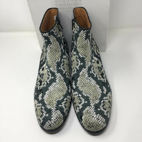 Botines MAISON MARTIN MARGIELA de cuero bordado negro y verde - Reino Unido 9/UE 43 - Imagen 3 de 12