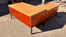 *MID CENTURY DESKS L-SHAPED WALNUT LEFT RETURN 60" We Deliver Locally Nor Cal