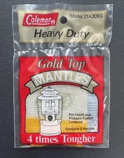1 Coleman Heavy Duty Gold Top Mantles Model 21A101G 2 per Pack Nylon 4x Tougher