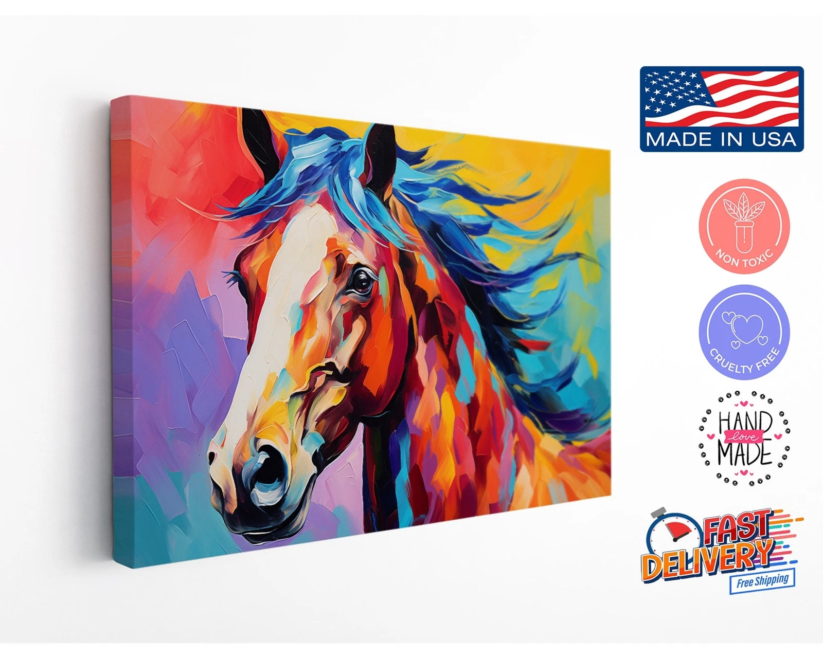 Horse Canvas Print, Fauvism Style Painting Reproduction, High Quality Wall Art