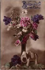 *67075 cpa Fantaisie Fleurs