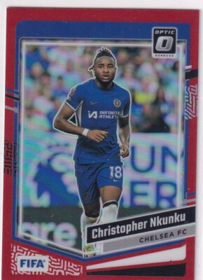 Panini Optic Soccer Card 2023-24 No. 78 Christopher Nkunku Red Prizm 42/299