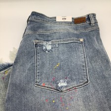 Judy Blue Boyfriend Fit High Waist Distressed Paint Splatter Jeans Size 24W NWT