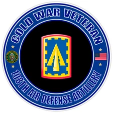 Cold War Veteran 108th Air Defense Artillery Bumper Sticker Military Decal 5"