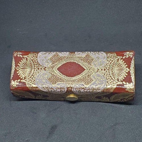 Vintage Leather Lipstick Case with Mirror Made in Italy Red Color