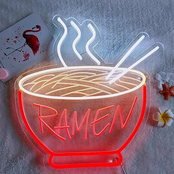 Unique Ramen Neon Sign LED Light USB Interface Acrylic UV Room Art