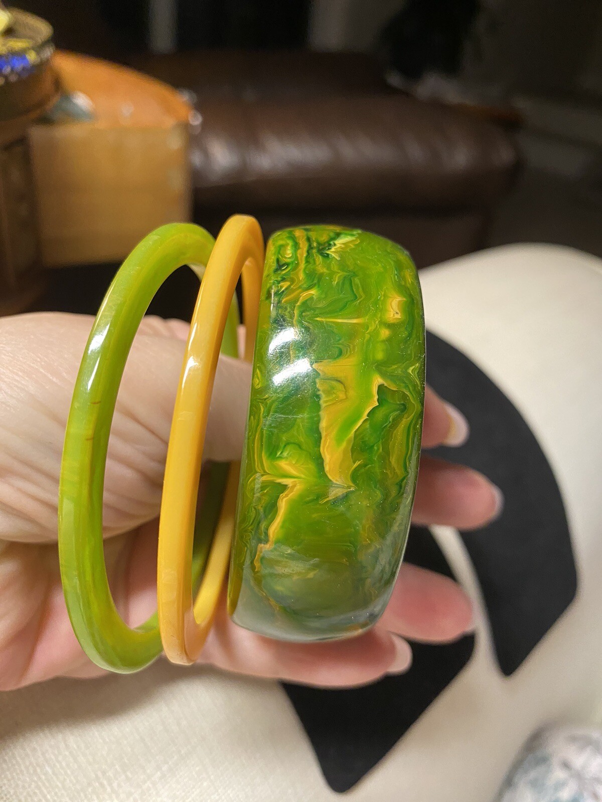 3 Authentic Vintage Bakelite Bangles Stack Retro … - image 8