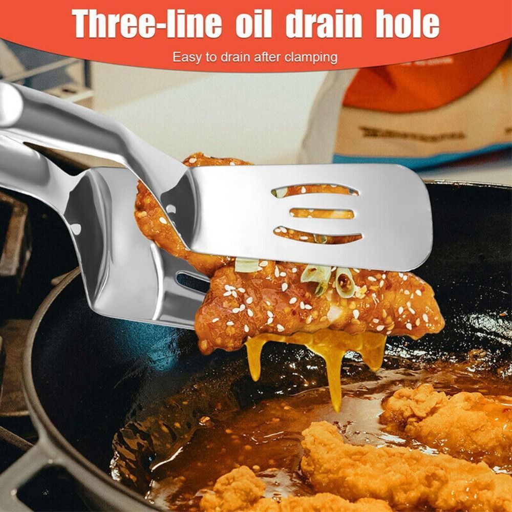 2in1 Barbecue Spatula Clip Food Flipping Frying Fish Spatula Clip BBQ