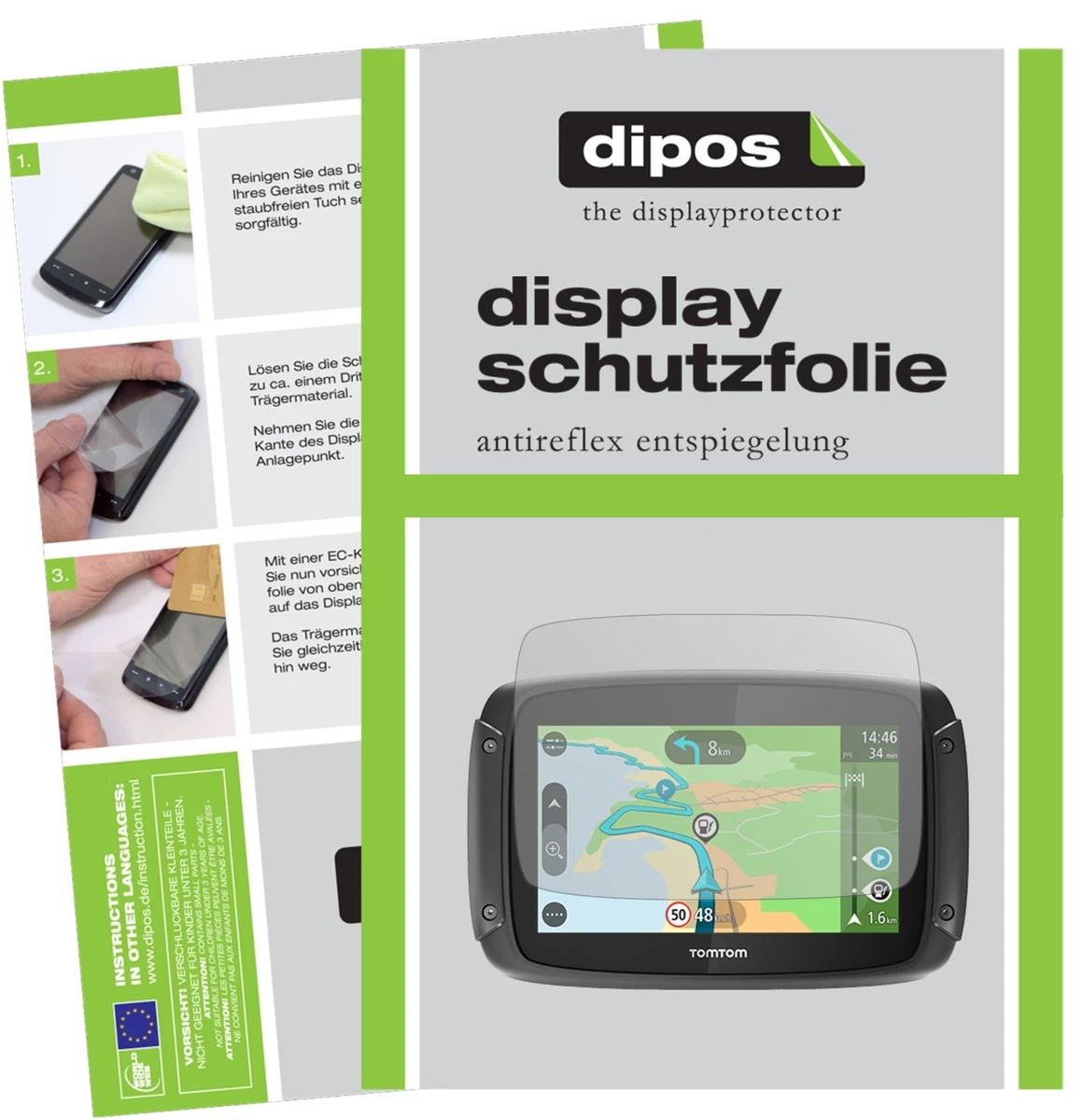 Dipos 3X Pellicola Protettiva Antiriflesso Per TomTom Trucker 6000 - Taglio Laser, Made In Germany - 4