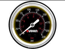 2single Needle Pressure Air Gauge Wlight Suspensionair Ridebags 220psi Black