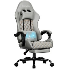 Gaming Chair for Adults, Computer Gaming Chair with Footrest & Lumbar Massager