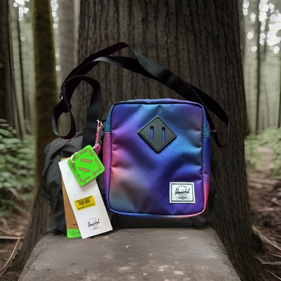 NWT HERSCHEL Supply Co. Heritage Polyester Crossbody BLUR Rainbow   Unisex