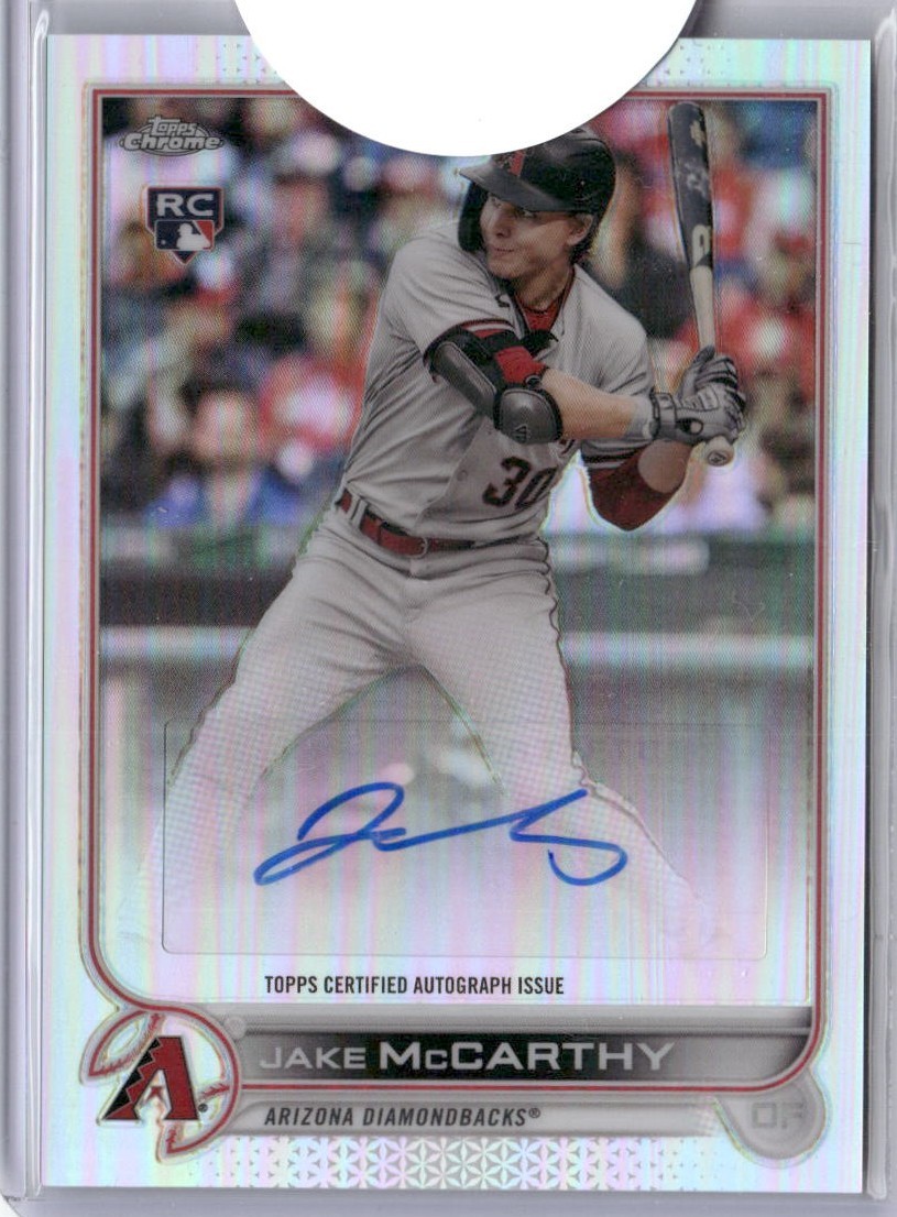 Jake McCarthy Rookie RC Auto 2022 Topps Chrome Update Refractor Diamondbacks