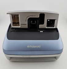 Polaroid One600 Instant Film Camera Blue Silver 100mm Focus Range 3FT/Untested