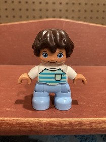 Lot of 3 Lego Duplo minifigure Boy  Blue Ball Cap Red Shirt & Others