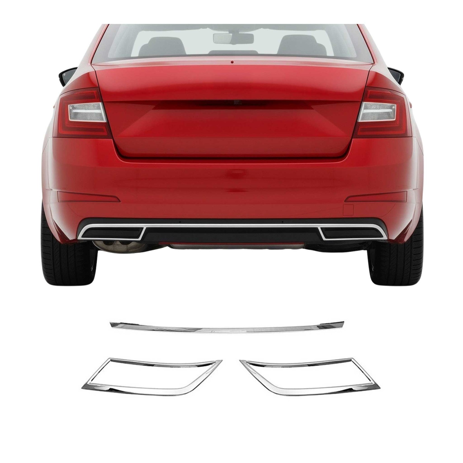 Garniture de diffuseur pour Skoda Octavia protège-choc aérodynamique à 3 sections en ABS