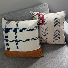 Red Sox Square Decorative Set Throw Pillow Be...