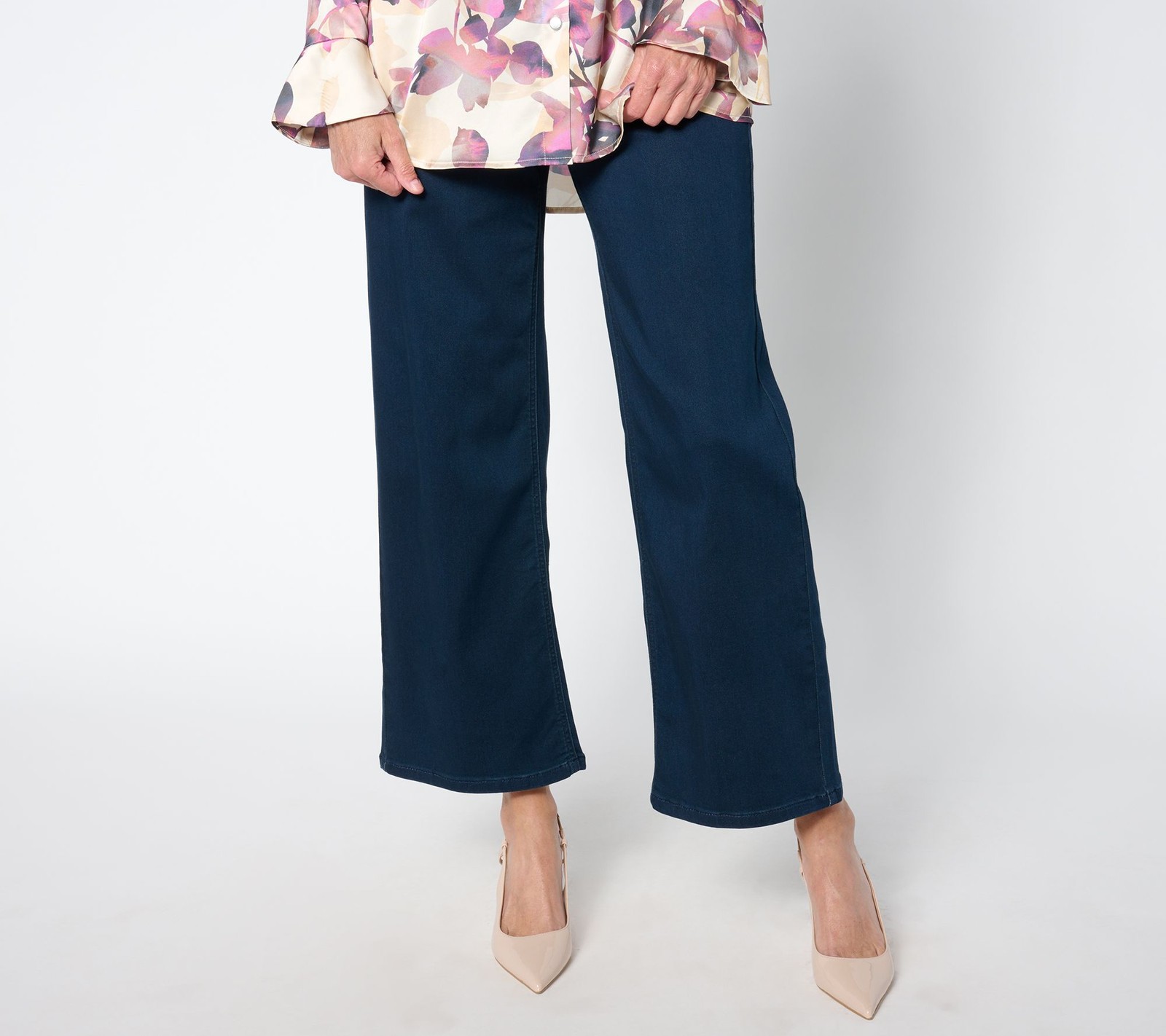Susan Graver Women's Plus Sz Pants 26 Regular Soft Stretch Pull-On Blue A655298