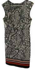 ILE new York 10 Women's Dress black white red Paisley
