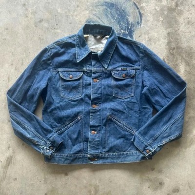 Vintage Wrangler Type 2 Style 14oz Sanforized Denim Jacket Size 46L