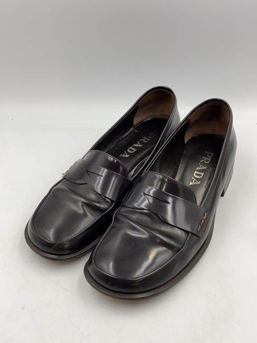 新品未使用 PRADA スエード フラットシューズ 36 23cm ブラウン