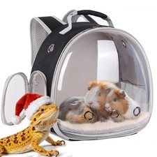 Portable Travel pet Backpack Carrier with Self Warming Pet Bed Set, Guinea Pi...