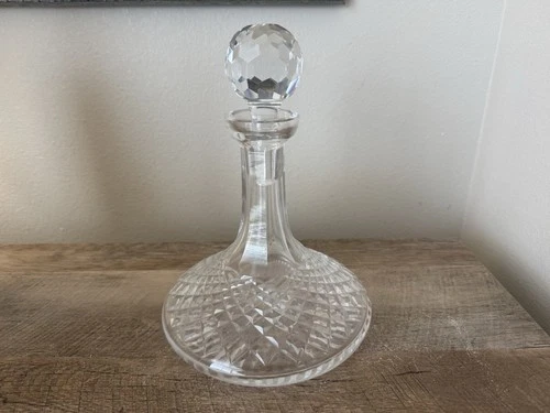 Vintage Waterford Crystal Alana Ships 10.5" Wine Liquor Decanter Barware