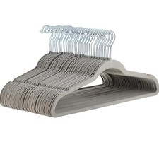 NonSlip Luxury Gry Velvet Flocked Hangers 50 pack Closet Organizing Space Saving