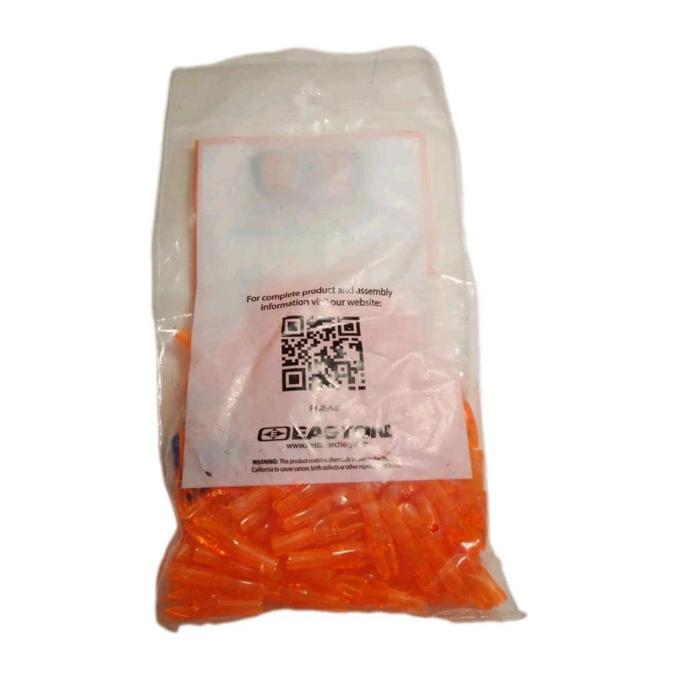 100 Pack Easton X 5mm Arrow A Nocks: Orange: 9 Grain: New & Sealed Bag - Image 2 of 4