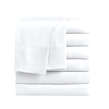 6 PCS Full Flat Sheets Soft Microfiber Bedding Bulk Flat Sheet Size White