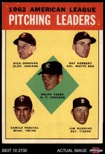 1963 Topps #8 Jim Bunning AL Pitching Leaders 4.5 - VG/EX+