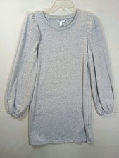 Nine West Sweater Dress Women's Sz M Long Sleeve Gray Soft Stretch Casual Basic